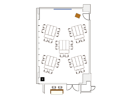 島形式(6名5島30席)の図
