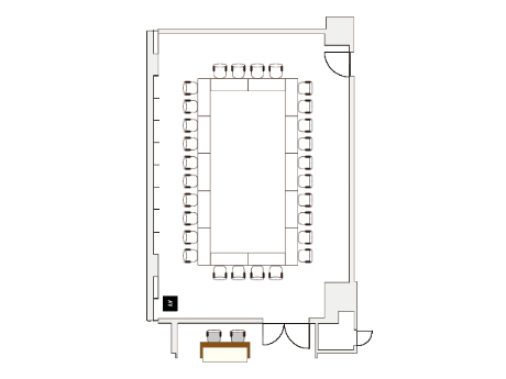 口の字形式(28席)の図
